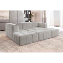 Sofá Modular 3 Lugares Bouclé Cinza