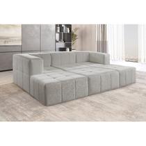 Sofá Modular 3 Lugares Bouclé Cinza