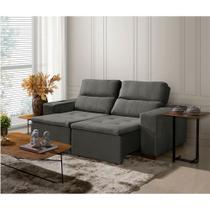 Sofá Modular 3 Lugares Búzios 195cm com Molas, Retrátil e Reclinável com Tecido Veludo Nobre Sofatec
