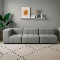 Sofá Modular 3 Lugares Com 1 Braço Inflow Boucle Linho Vem Na Caixa Compacto Sala Moderna Sofá Modular 3 Lugares Com 1 Braço Inflow Boucle Linho Vem Na Caixa Compacto Sala Moderna