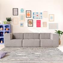Sofá Modular 3 Lugares Com 2 Braços Inflow Bouclé Linho Vem Na Caixa Compacto Sala Moderna Sofá Modular 3 Lugares Com 2 Braços Inflow Bouclé Linho Vem Na Caixa Compacto Sala Moderna