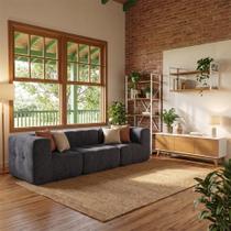 Sofá Modular 3 Lugares com 2 Cantos Kappesberg Boucle Titanio Sofá Modular 3 Lugares com 2 Cantos Kappesberg Boucle Titanio