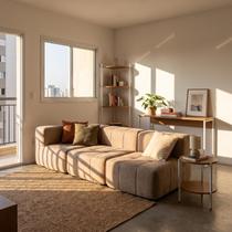 Sofá Modular 3 Lugares com Canto Kappesberg Boucle Capuccino Sofá Modular 3 Lugares com Canto Kappesberg Boucle Capuccino