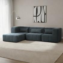 Sofá Modular 3 Lugares com Puff Easybox CabeCasa MadeiraOriginals