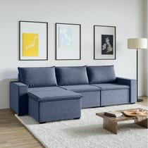 Sofá Modular 3 Lugares com Puff Zen CabeCasa MadeiraOriginals