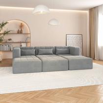 Sofá Modular 3 Lugares e 3 puff EasyBox CabeCasa MadeiraOriginals