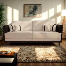 Sofá Modular 3 Lugares Filipi 2,12m Linho Bege - material sintético Marrom Sofá Modular 3 Lugares Filipi 2,12m Linho Bege - material sintético Marrom