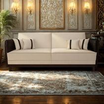 Sofá Modular 3 Lugares Filipi 2,12m Suede Bege - material sintético Marrom