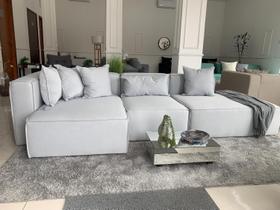 Sofá Modular 3,00 Chaise Modulado Linho Modular