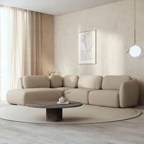 Sofá Modular 4 Lugares Com Sumiê Orla CabeCasa MadeiraOriginals Bege Areia Sofá Modular 4 Lugares Com Sumiê Orla CabeCasa MadeiraOriginals Bege Areia