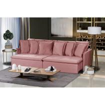 Sofá Modular 4 Lugares Olinda 2.30 MT com Molas Retrátil e Reclinável Veludo Nobre Sofatec