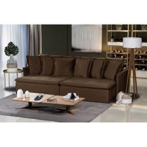 Sofá Modular 5 Lugares Olinda 2.90 MT com Molas Retrátil e Reclinável Veludo Nobre Sofatec