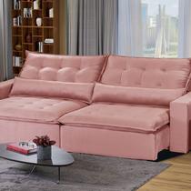 Sofá Modular Bahia 5 Lugares 250cm com Molas Retrátil e Reclinável Yescasa Rosa Rose Sofá Modular Bahia 5 Lugares 250cm com Molas Retrátil e Reclinável Yescasa Rosa Rose