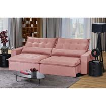 Sofá Modular Bahia 6 Lugares 2,90MT com Molas Retrátil e Reclinável Veludo Nobre Sofatec Sofá Modular Bahia 6 Lugares 2,90MT com Molas Retrátil e Reclinável Veludo Nobre Sofatec