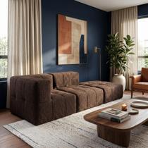 Sofá Modular Boucle Plus - 2 Lugares - 1 Canto com Apoio de Pé Sofá Modular Boucle Plus - 2 Lugares - 1 Canto com Apoio de Pé