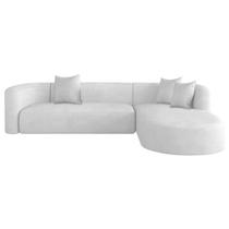 Sofá Modular Celinne Luxuoso Sala de Estar Decoração Luxo 265cm Bouclé