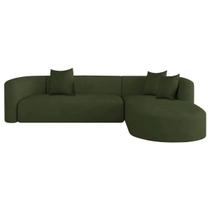 Sofá Modular Celinne Luxuoso Sala de Estar Decoração Luxo 265cm Linho