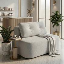 Sofá Modular Cielo 100cm Recepção Loja Sala de Estar Bouclê Cinza Claro - Montanari s Decor Sofá Modular Cielo 100cm Recepção Loja Sala de Estar Bouclê Cinza Claro - Montanari s Decor
