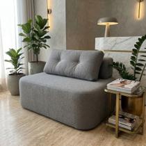 Sofá Modular Cielo 120cm Recepção Loja Sala de Estar Bouclê Cinza - Montanari s Decor