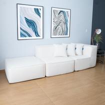 Sofá Modular Flow 2 Lugares 1 Braço Com Chaise Inflow Bouclé Bege Linho Vem Na Caixa Compacto Sala Sofá Modular Flow 2 Lugares 1 Braço Com Chaise Inflow Bouclé Bege Linho Vem Na Caixa Compacto Sala