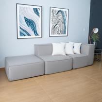 Sofá Modular Flow 2 Lugares 1 Braço Com Chaise Inflow Bouclé Linho Vem Na Caixa Compacto Sala Sofá Modular Flow 2 Lugares 1 Braço Com Chaise Inflow Bouclé Linho Vem Na Caixa Compacto Sala