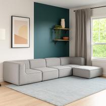 Sofá Modular Flow Boucle 4 Lugares 2 Cantos com chaise