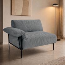Sofá Modular Industrial com Braço Esquerdo Basileia 120cm Yescasa Veludo Tx Cinza Grafite Sofá Modular Industrial com Braço Esquerdo Basileia 120cm Yescasa Veludo Tx Cinza Grafite