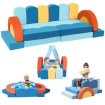 Sofá Modular Infantil Erament 22 Peças Tema Oceano