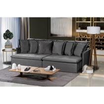 Sofá Modular Olinda 4 Lugares 2.30 MT com Molas Retrátil e Reclinável Veludo Nobre Sofatec