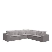 Sofá Modular Rivieira Linho Cinza Trovão - Meu Estofado