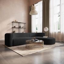 Sofá Modular Sala de Estar Decoração Luxo 265cm Lado Esquerdo Bouclé Celinne Luxuoso Sofá Modular Sala de Estar Decoração Luxo 265cm Lado Esquerdo Bouclé Celinne Luxuoso