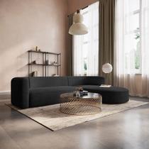 Sofá Modular Sala de Estar Decoração Luxo 265cm Lado Esquerdo Bouclé Celinne Luxuoso Preto Sofá Modular Sala de Estar Decoração Luxo 265cm Lado Esquerdo Bouclé Celinne Luxuoso Preto
