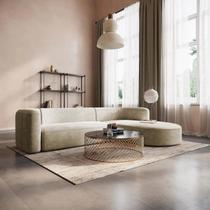 Sofá Modular Sala de Estar Decoração Luxo 265cm Lado Esquerdo Linho Celinne Luxuoso Sofá Modular Sala de Estar Decoração Luxo 265cm Lado Esquerdo Linho Celinne Luxuoso
