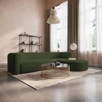 Sofá Modular Sala de Estar Decoração Luxo 265cm Lado Esquerdo Linho Celinne Luxuoso Sofá Modular Sala de Estar Decoração Luxo 265cm Lado Esquerdo Linho Celinne Luxuoso