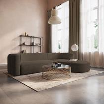 Sofá Modular Sala de Estar Decoração Luxo 265cm Lado Esquerdo Suede Celinne Luxuoso Sofá Modular Sala de Estar Decoração Luxo 265cm Lado Esquerdo Suede Celinne Luxuoso