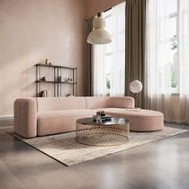 Sofá Modular Sala de Estar Decoração Luxo 265cm Lado Esquerdo Suede Celinne Luxuoso Sofá Modular Sala de Estar Decoração Luxo 265cm Lado Esquerdo Suede Celinne Luxuoso