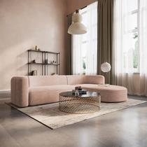 Sofá Modular Sala de Estar Decoração Luxo 265cm Lado Esquerdo Suede Celinne Luxuoso Sofá Modular Sala de Estar Decoração Luxo 265cm Lado Esquerdo Suede Celinne Luxuoso