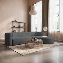 Sofá Modular Sala de Estar Decoração Luxo 265cm Lado Esquerdo Suede Celinne Luxuoso Sofá Modular Sala de Estar Decoração Luxo 265cm Lado Esquerdo Suede Celinne Luxuoso