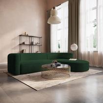 Sofá Modular Sala de Estar Decoração Luxo 265cm Lado Esquerdo Suede Celinne Luxuoso Sofá Modular Sala de Estar Decoração Luxo 265cm Lado Esquerdo Suede Celinne Luxuoso