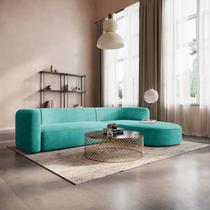 Sofá Modular Sala de Estar Decoração Luxo 265cm Lado Esquerdo Suede Celinne Luxuoso Sofá Modular Sala de Estar Decoração Luxo 265cm Lado Esquerdo Suede Celinne Luxuoso