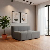 Sofá Modular sem Braço para Sala de Estar Burgos Cinza Sofá Modular sem Braço para Sala de Estar Burgos Cinza