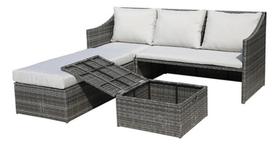 Sofá Modular Vime Ratan 3 Lugares + 2 Mesa Bau Apoio 4 Peças Sofá Modular Vime Ratan 3 Lugares + 2 Mesa Bau Apoio 4 Peças