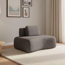 Sofá Módulo Canto 175cm Orgânico Sala Berlim Bouclê K01 - D'rossi Grafite
