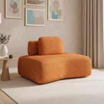 Sofá Módulo Canto 175cm Orgânico Sala Berlim Bouclê K01 - D'rossi Off White