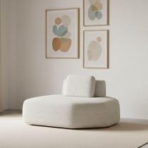 Sofá Módulo Chaise 165cm Orgânico Sala Berlim Bouclê Cinza Claro K01 - D'rossi Sofá Módulo Chaise 165cm Orgânico Sala Berlim Bouclê Cinza Claro K01 - D'rossi
