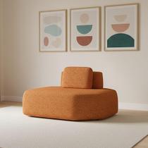 Sofá Módulo Chaise 165cm Orgânico Sala Berlim Bouclê K01 - D'rossi Caramelo