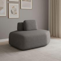 Sofá Módulo Chaise 165cm Orgânico Sala Berlim Bouclê K01 - D'rossi Grafite