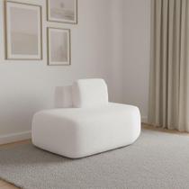 Sofá Módulo Chaise 165cm Orgânico Sala Berlim Bouclê K01 - D'rossi Off White