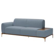 Sofá Molino 3 Lugares 210cm C/Mesa Auxiliar Esquerdo Pés Ouro.F Bouclé Azul Claro - Nexta Casa Sofá Molino 3 Lugares 210cm C/Mesa Auxiliar Esquerdo Pés Ouro.F Bouclé Azul Claro - Nexta Casa