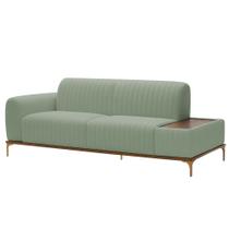 Sofá Molino 3 Lugares 210cm C/Mesa Auxiliar Esquerdo Pés Ouro.F Bouclé Verde Claro - Nexta Casa Sofá Molino 3 Lugares 210cm C/Mesa Auxiliar Esquerdo Pés Ouro.F Bouclé Verde Claro - Nexta Casa